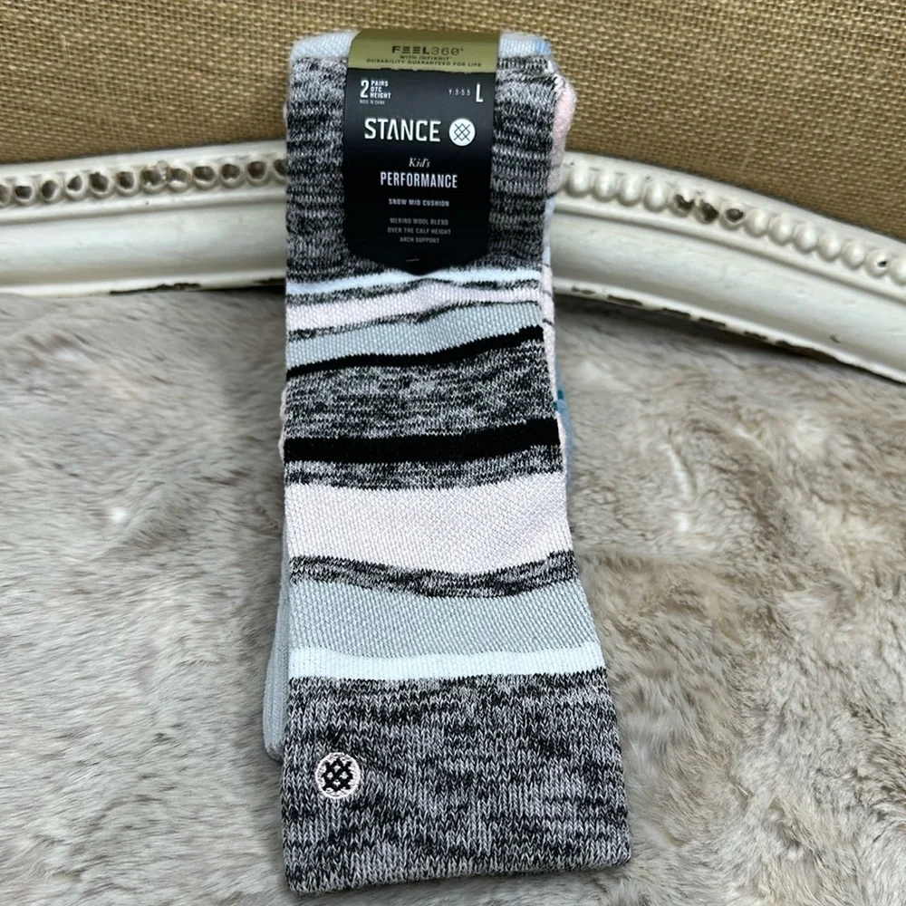 Stance | Bobbin 2-Pack Snow (Little Kid/Big Kid) (Multi) Crew Cut Socks,…